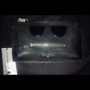Karl Lagerfeld leather wristlet